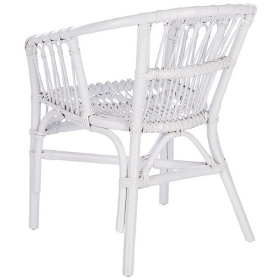 Sustainably Sourced White Rattan Accent Chair Set