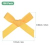 Unique Bargains Satin Durable Flexible Polyester Mini Craft Ribbon Bow 100 Pcs Yellow - 3 of 4