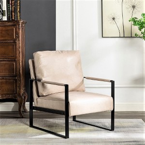 NicBex Microfiber Accent Chair with Durable Square Metal Frame Lounge Chair Modern Armchair Reading Chair Comfy Chair for Living Room, Light Camel - 1 of 4