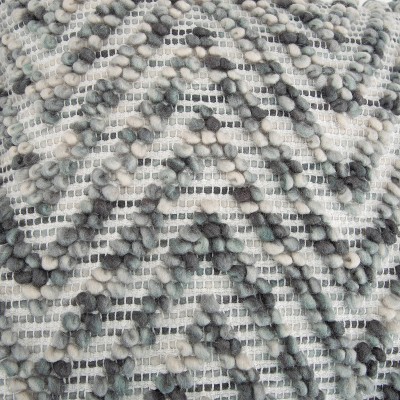 Variegated Chevron 18" Square Cotton Throw Pillow in Gray and Natural