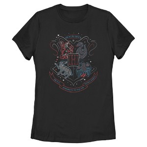 Womens Harry Potter Hogwarts Houses Animals Icons T Shirt - 1 of 4