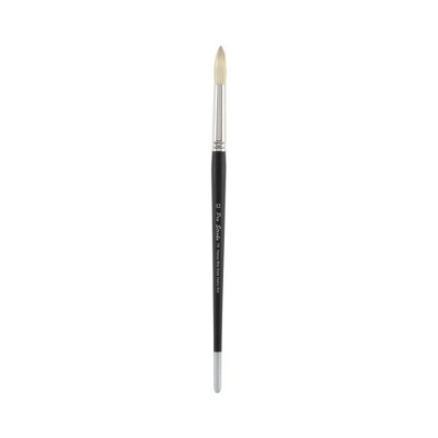 Creative Mark Pro Stroke Premium White Chungking Hog Bristle Artist Paint Brush - Round  - Natural Bristle Brush w/ Great Control Suitable for Oils,