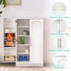 SKONYON 2 Door Kitchen Pantry 5-Tier Storage Cabinet with Adjustable Shelves - 2 of 4