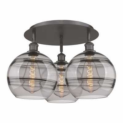 Rochester - 3 Light Flush Mount In Industrial Style-12.63 Inches Tall and 21.75 Inches Wide