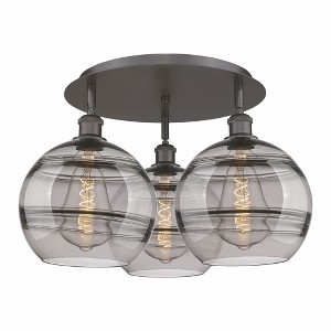 Rochester - 3 Light Flush Mount In Industrial Style-12.63 Inches Tall and 21.75 Inches Wide - 1 of 1