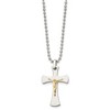 Black Bow Jewelry Stainless Steel & 14k Yellow Gold Crucifix Maltese Necklace, 22 inch - 2 of 4