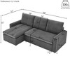 NicBex 90" L-Shaped Convertible Sleeper Sofa Bed Upholstered Pull Out Bed Couch with Reversible Storage Chaise and Removable & Washable Covers - 3 of 4