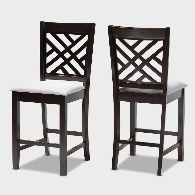Set of 2 Caron Finished Wood Counter Height Pub Chairs - Baxton Studio, 1 of 9
