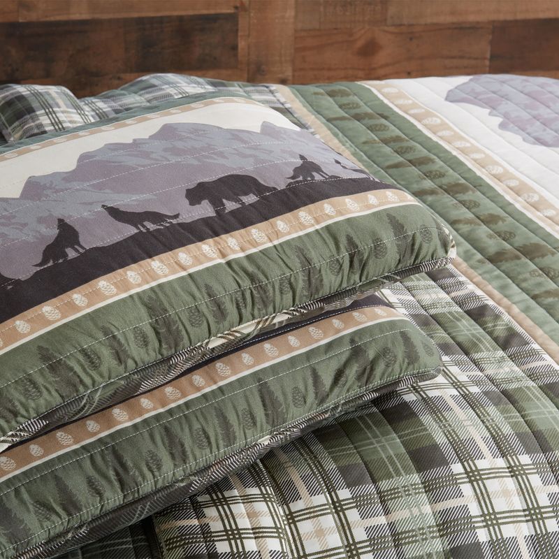 Great Bay Home Rustic Lodge Patchwork Reversible Quilt Set With Shams, 5 of 9