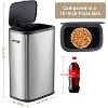 14.5 Gallon Trash Can with Lid, Stainless Steel Press Top Garbage Can for Bathroom, Kitchen, Bedroom, Living Room, Office, Laundry - 2 of 4