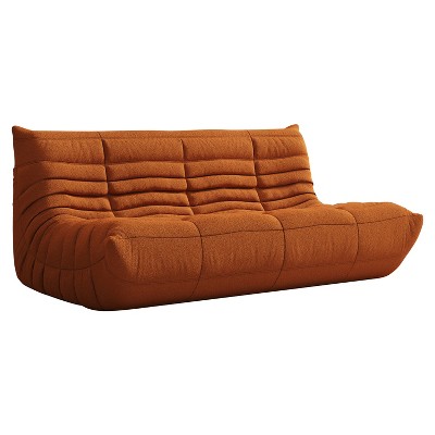 SYFERLORY Armless 3-Seat Togo THREE Seater Large Bean Bag Sofa，Orange