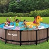 Funsicle 14' x 42" Oasis Designer Outdoor Round Frame Above Ground Swimming Pool Set with SkimmerPlus Filter Pump, Ladder, & Pool Cover, Natural Teak - 2 of 4