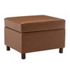25" Wide Rectangle Storage Ottoman with Wood Legs and Hinged Lid - WOVENBYRD - 2 of 4