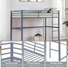 Hotraffy Metal Loft Bed, with Safety Guard Rails & Flat Ladder - 3 of 4