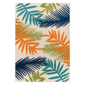 World Rug Gallery Evora Palm Frond Indoor/Outdoor Area Rug - 1 of 4