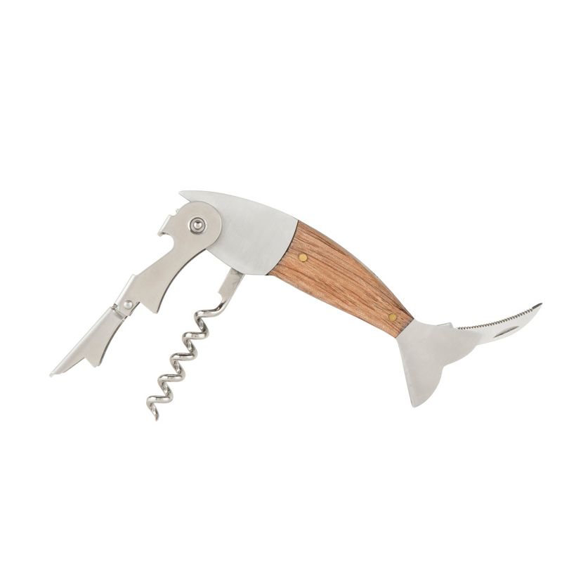 Wood & Stainless Steel Fish Corkscrew by Foster & Rye™, Natural color, 4 of 6
