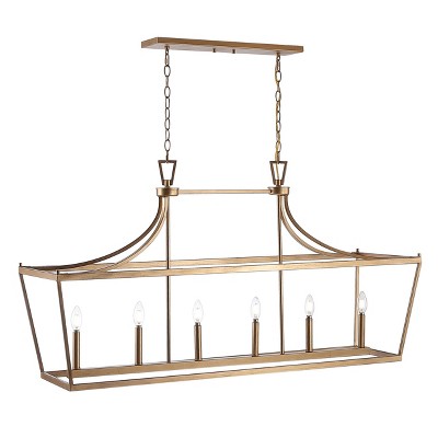 Aroris Gold 6-Light Contemporary Glass Pendant