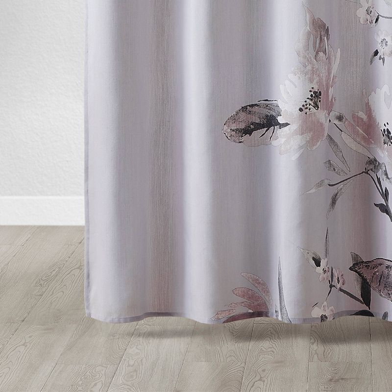 Madison Park Astrid Print Modern Natural Cotton Shower Curtain Lilac Purple, 4 of 8