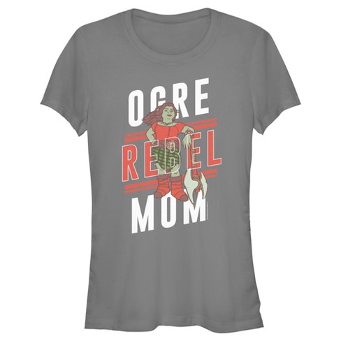 Juniors Womens Shrek Ogre Rebel Mom T Shirt Charcoal X Large