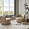 KINWELL 34" Wide Swivel Faux Leather Armchair Upholstered PU Leather Accent Chairs, Set of 2 - 2 of 4