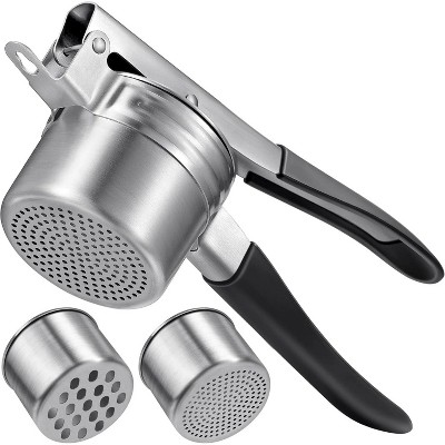 LunaLulinlk Potato Ricer, Stainless Steel Potato Masher with 2 Interchangeable Cups for Mashed Potatoes, Heavy Duty Kitchen Gadget for Home Use