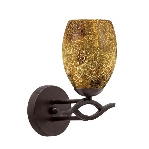 Toltec Lighting Revo 1 - Light Sconce in  Dark Granite with 5" Gold Fusion Shade - 1 of 1