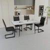 5-Piece Extendable Dining Set with Rectangle Kitchen Table and 4 C-shaped Tube Armless Chairs - 4 of 4