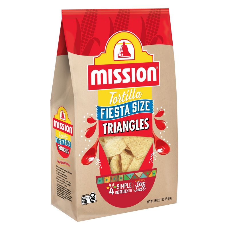 Mission Fiesta Size Triangles Tortilla Chips - 18oz, 4 of 8