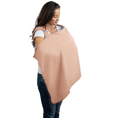 Image of Muslin Nursing Cover for Baby Breastfeeding, Soft & Breathable Breastfeeding Cover by Comfy Cubs - Blush