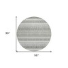 Ivory Gray And Taupe Striped Washable Indoor Outdoor Area Rug - 3 of 4