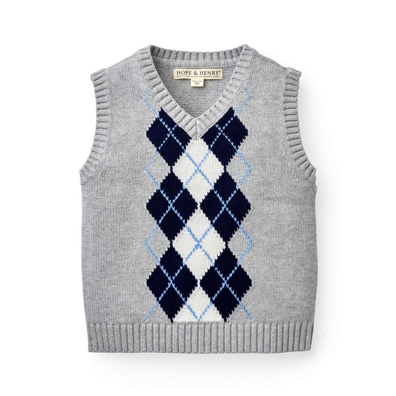 Hope & Henry Boys' Organic V-Neck Sweater Vest, Kids, 1 of 7