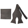 Men's Checkered 2.75" x 4.75" Adjustable 16" - 20" Freestyle Self Tie with Hankie Set - 2 of 4