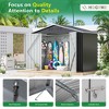 Sandinrayli 8 x 12 FT Outdoor Storage Shed, Large Metal Tool Sheds with Updated Frame Structure and Lockable Doors, Grey - 4 of 4