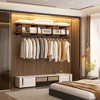 Besiost 2-Tier Clothing Rack with Hanging Rod, Clothing Shelves with Top Shelf - 2 of 4