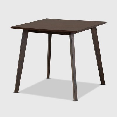 Britte Mid-Century Dark Oak 5-Piece Dining Set with Grey Upholstery