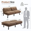 Convertible UNISOAR Foldable Modern Sofa Bed, Futon Lazy Sofa Bed, Lounge Chair Indoor,Light Gray/Blue/Black/Cream/Green/Brown - 3 of 4