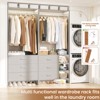 Besiost 54-In Closet System Set with Wood Drawers, Freestanding Closet Organizer with Hanging Rods - 2 of 4