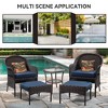 COWLOWN Blue All-Weather Outdoor Wicker Chairs, Rattan Patio Dining Chair Set for Porch, Balcony, Lawn, and Backyard Seating - 3 of 4