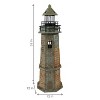 Sunnydaze Outdoor Backyard Garden Nautical Lighthouse Solar LED Pathlight Statue Figurine - 35" - Brick - 3 of 4