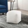 Vynxaria Cylindrical Chenille Pouf ¨C Modern Ottoman & Versatile Footstool - 3 of 4