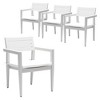 VYNXARIA Outdoor Patio Aluminum Stationary Dining Chairs 4PCS with Outdoor-grade Sunbrella Fabric Cushions, Tapered Feet,Grayish - 2 of 4