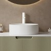 ChicFurnit Bathroom Sinks Vessel Sink Round Sink Vanity Sink Art Basin Countertop Bathroom Sink for Bathroom, White, 14.17"*14.17"*4.53" - 3 of 4