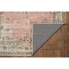 2'x8' Washable Blanton Rug Pink/Ivory - Linon: Rubber Backed, Stain-Resistant, Low Pile, Traditional Medallion Design - 3 of 4