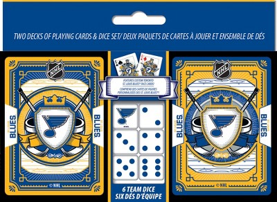 MasterPieces Officially Licensed NHL St. Louis Blues 2-Pack Playing cards & Dice set for Adults