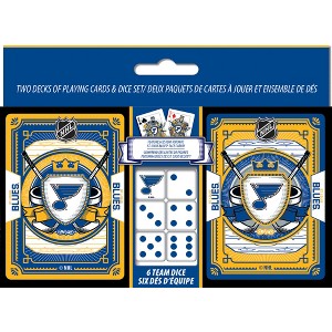 MasterPieces NHL St. Louis Blues 2-Pack Playing Cards & Dice Set for Game Night Adults - 1 of 4