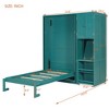 Twin Size Murphy Bed Rotating Wall Bed Space-saving Foldable Bed with Bookshelf, Top Cabinet, Extendable Desk & Side Storage - ModernLuxe - 3 of 4