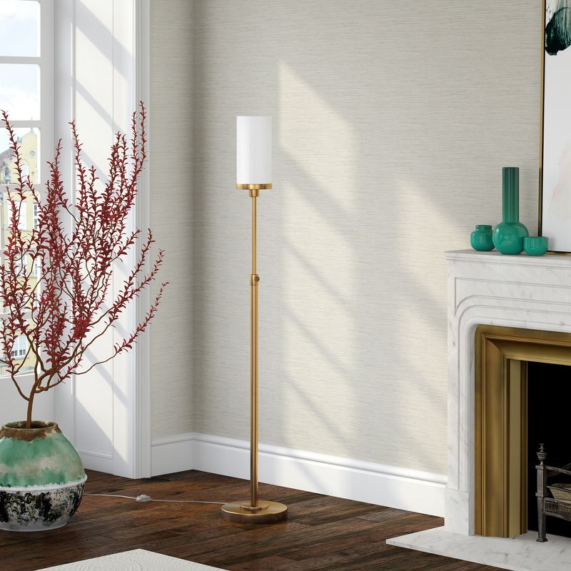 Hampton & Thyme 66" Tall Floor Lamp with Glass Shade, 3 of 10
