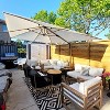 PURPLE LEAF Patio Cantilever Umbrella Teak Finished Aluminum Frame Large Offset Outdoor Sun Umbrellas with Base for Pool Garden Deck - 2 of 4