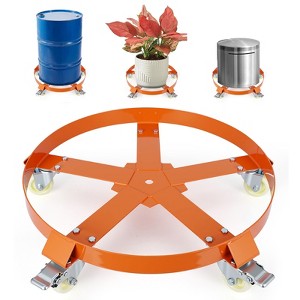 55 Gallon Drum Dolly 1000 lbs - Barrel Cart With Swivel Casters & Cross Braces, Non Tipping Drum Transport for Warehouse/Factories - 1 of 4