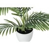 Vynxaria Artificial Plant, 28" Tall, Palm Tree, Indoor, Faux, Fake, Floor, Greenery, Potted, Real Touch, Decorative, Green Leaves, White Pot - 4 of 4